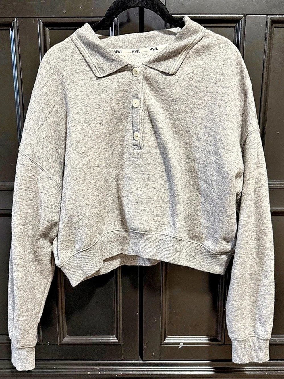 Madewell MWL Gray Collared Pullover Sweatshirt